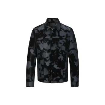 DAVID NAMAN Leather Jacket Men's Gray