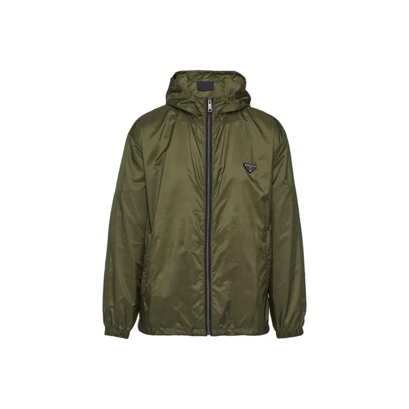 PRADA Logo Plaque Zip Up Jacket-6