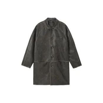 UNVESNO Leather Jacket Unisex Dark Apricot Brown