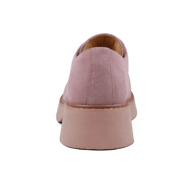 HANQIAORIJI Black Blood Series Abrasion Resistant Height Increasing Low Top Casual Shoes Unisex Pink-4