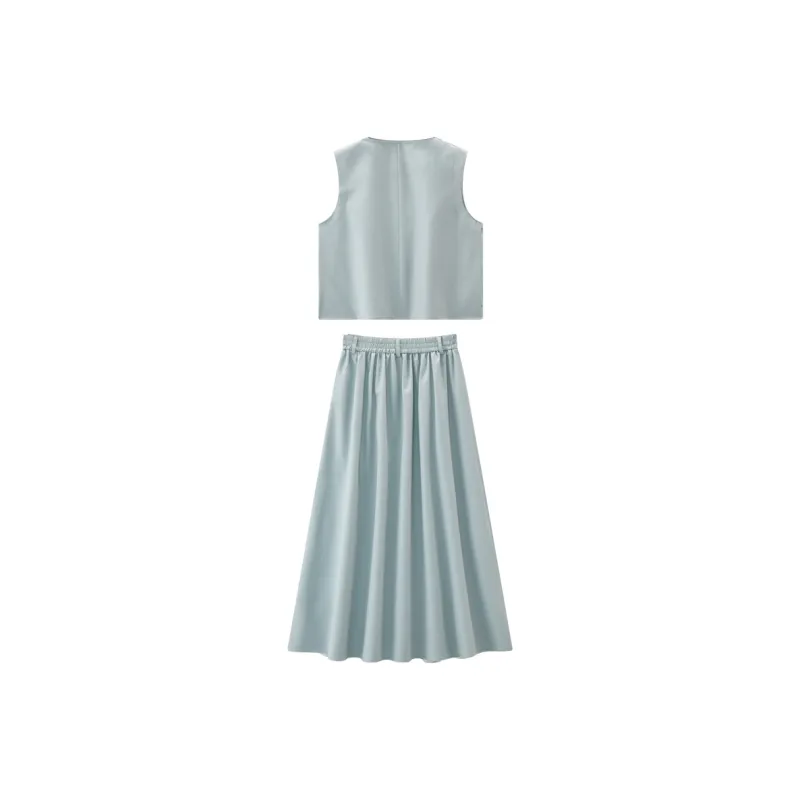 KUHNMARVIN Skirt Set Women's Light Blue-1