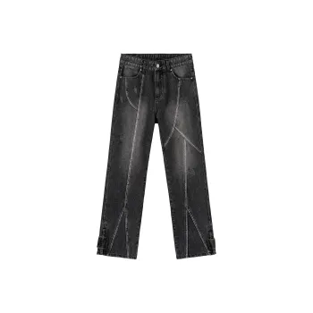 XINYINSU Holes And Zippers Design Unisex Jeans