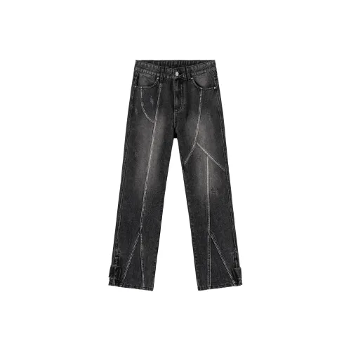 XINYINSU Holes And Zippers Design Unisex Jeans