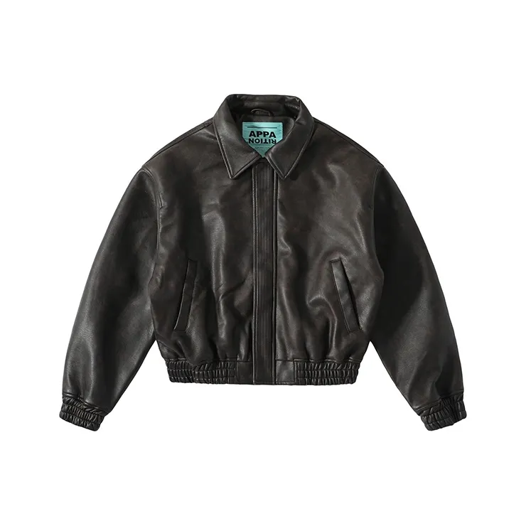 Apparition Leather Jacket Coat Unisex Coffee-0