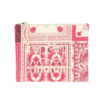 ISABEL MARANT Netia Cotton Clutch Women's Beige & Pink