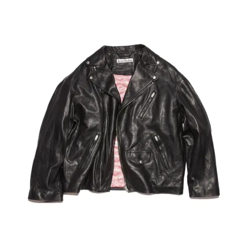 Acne Studios Off-centre Zip Leather Biker Jacket