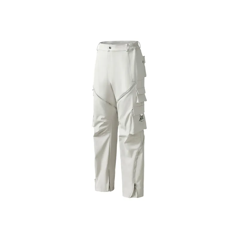 WILDX Vibe Casual Luxury Streetwear Pocket Zip Closure Straight Fit Unisex Cargo Pants-0