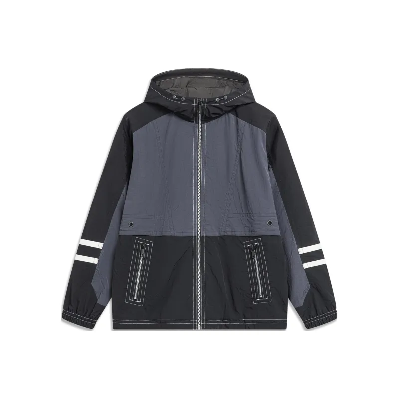 LiNing Sports Trend Series Trench Coat Men's Ebony Black Black-0