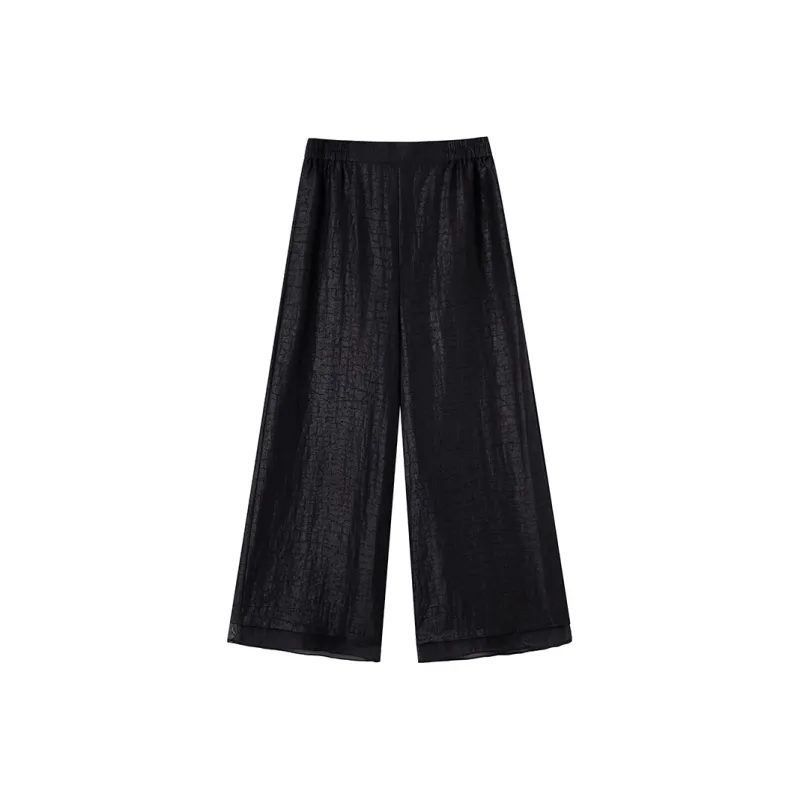 Yi Mengyuan Casual Pants Women's Black-3