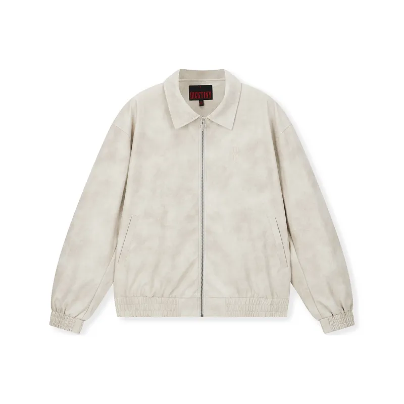 DICETINY Leather Jacket Unisex Mist White-0