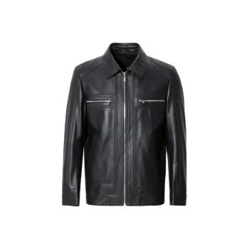 ANDREW MACKENZIE Leather Jackets Men Black