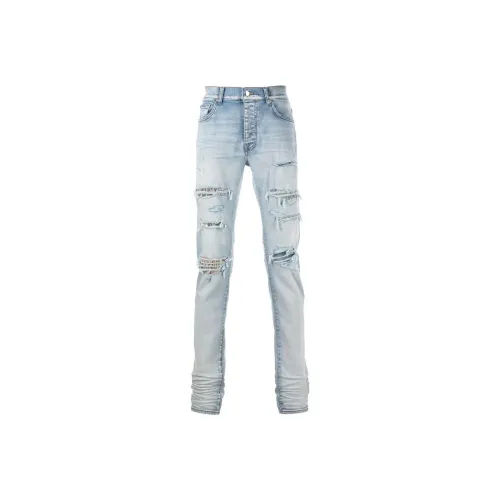 AMIRI Panelled Ripped Distressed Skinny Jeans