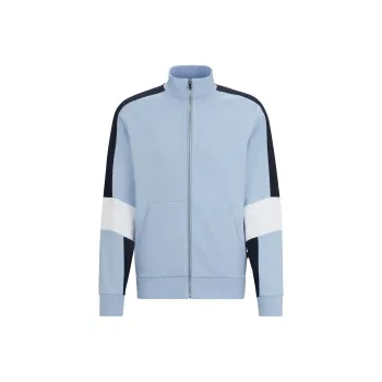 HUGO BOSS Cotton-Blend Zip-Up Sweatshirt With Colour-Blocking Jackets Coats Men's Light Blue