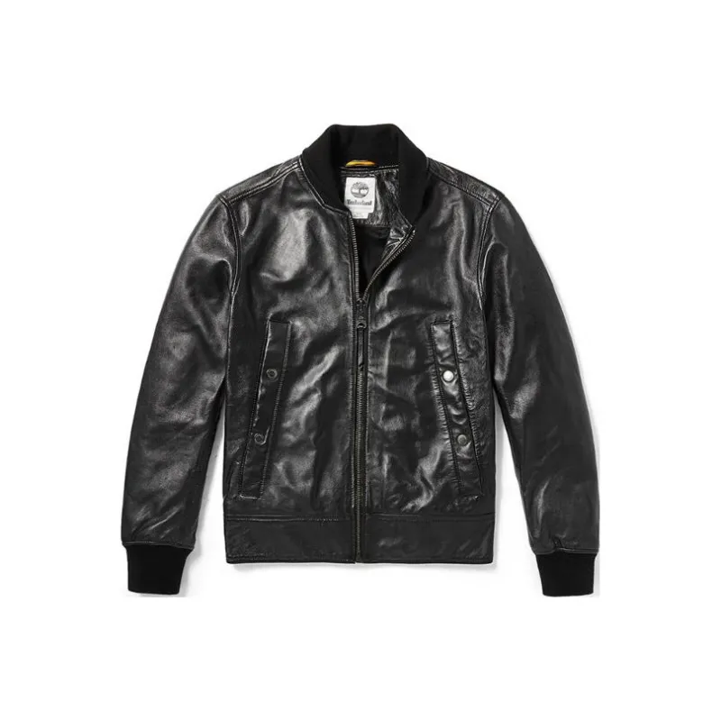 Timberland Leather Jackets Men Black-0