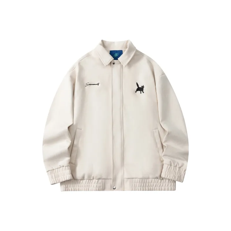 Suamoment Spring American Vintage Casual Couple Coat Top Unisex-7