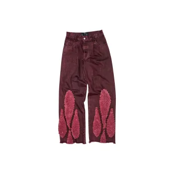 SONG FOR THE MUTE FW24 Jeans Men's Burgundy Red
