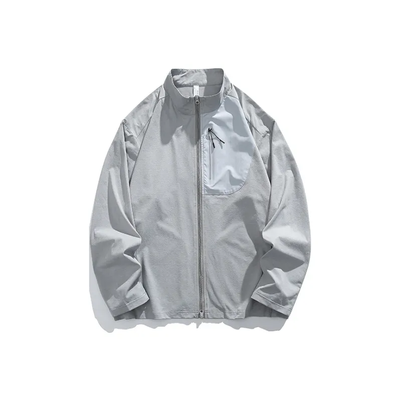 Yalu Jackets Coats Unisex Light White Gray-4