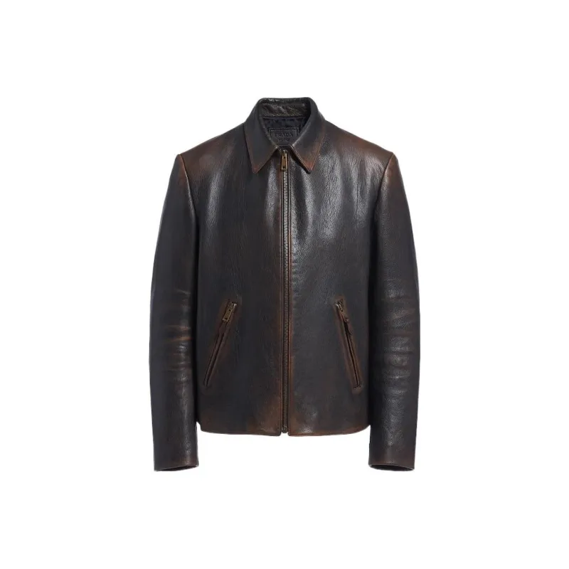 PRADA Leather Jackets Men Brown-0