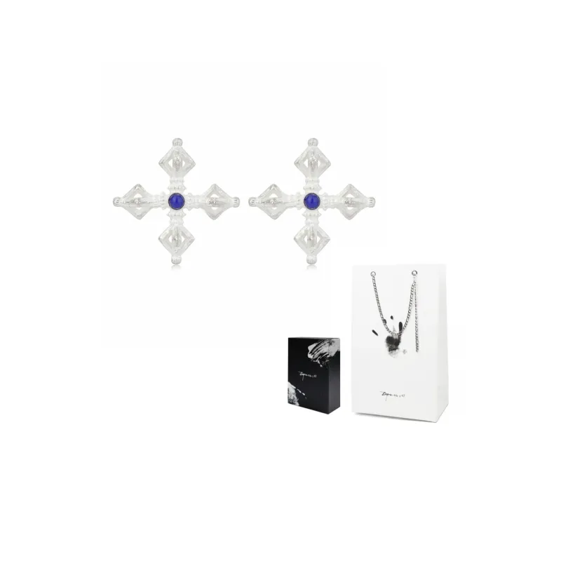 Empress 47 Concept 925 Sterling Silver Lapis Lazuli Stud Earrings Unisex-1
