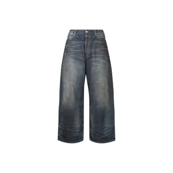 Acne Studios Logo Patch Mid Waist Baggy Jeans