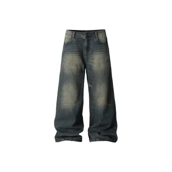 JHYQ Jeans Spring Fall Unisex Blue