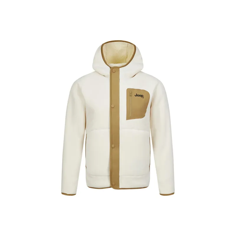 Jeep Double Sided Polar Fleece Jacket With Velvet Long Sleeved Coat Unisex-22