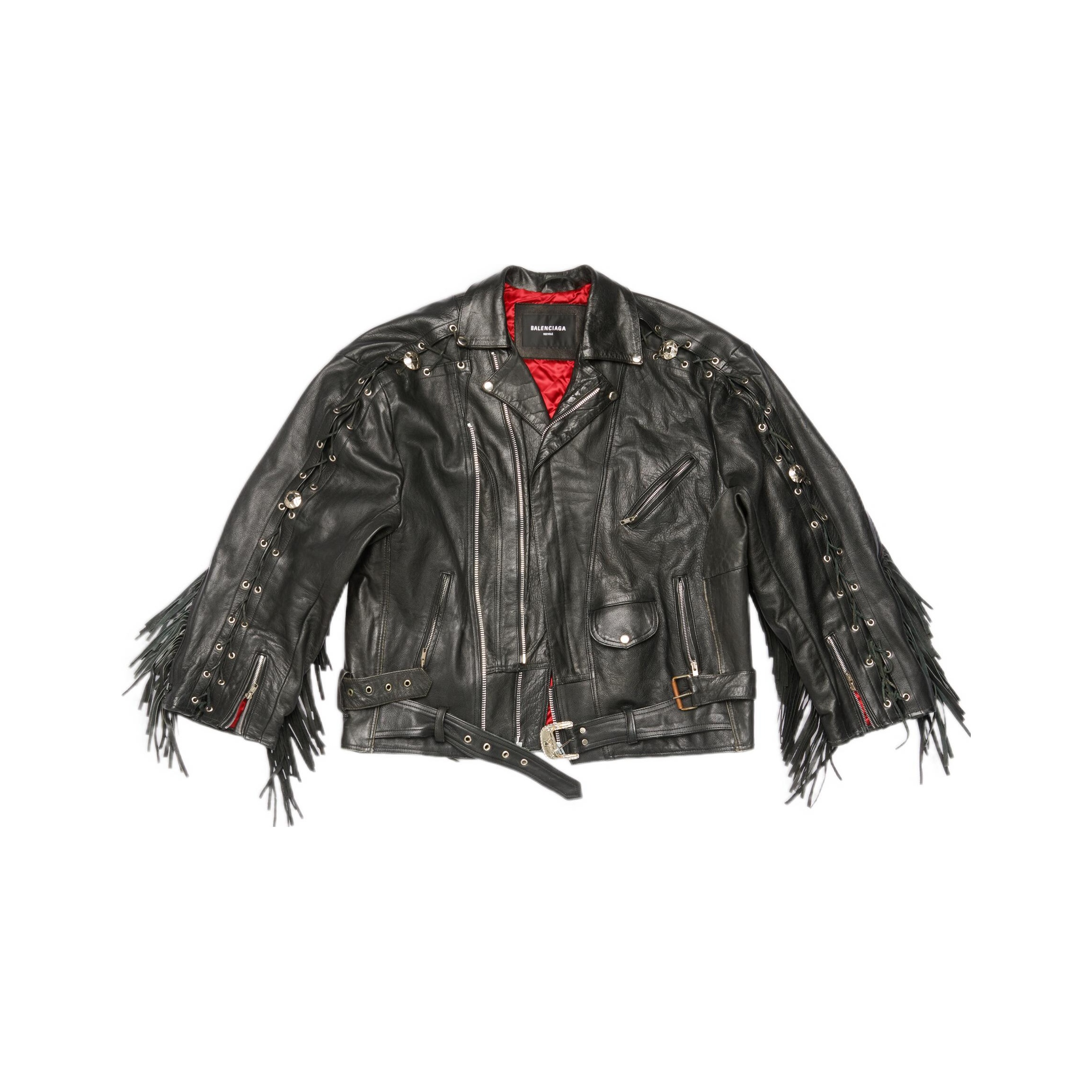 Balenciaga Upcycled Biker Jacket - POIZON
