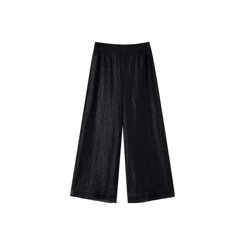 Yi Mengyuan Casual Pants Women's Black-4