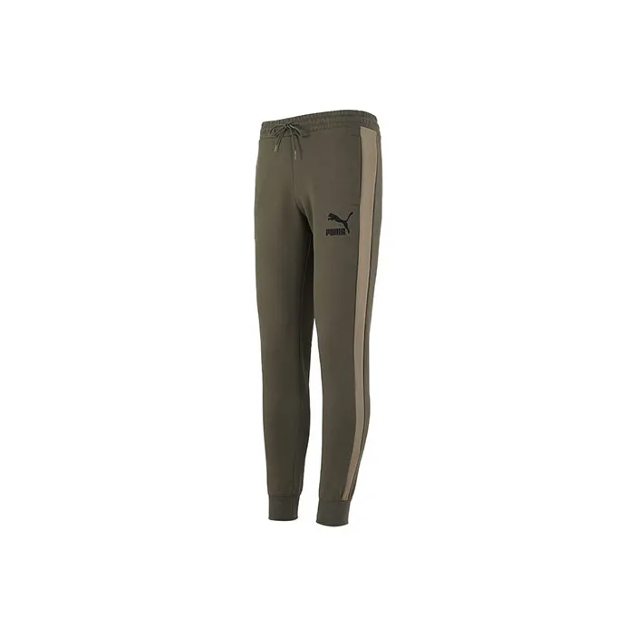 PUMA Knitted Sweatpants Men Olive Green-0