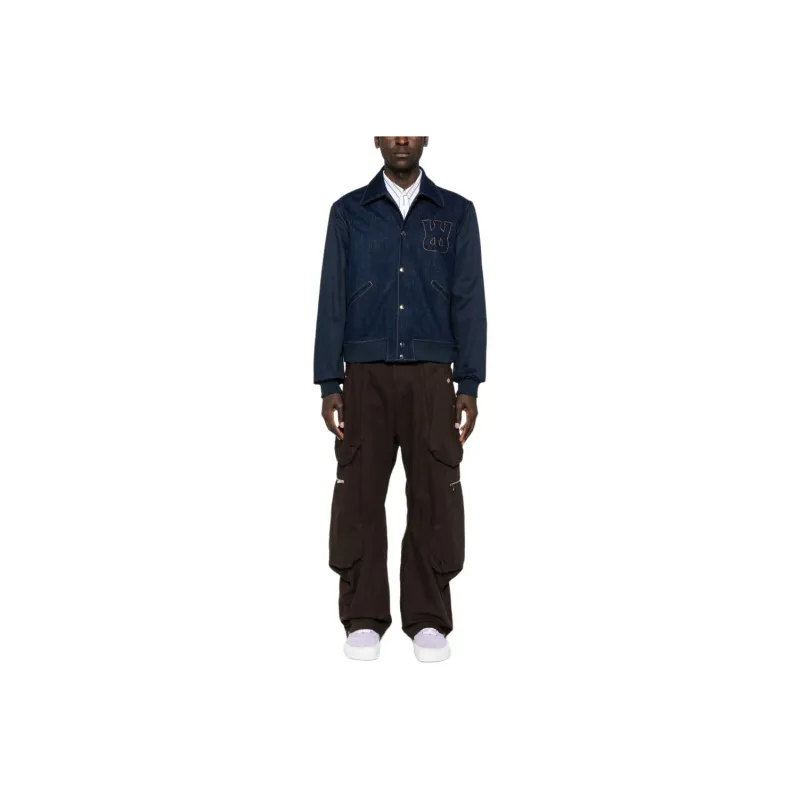 Wales Bonner Echo Denim Varsity Jacket-0