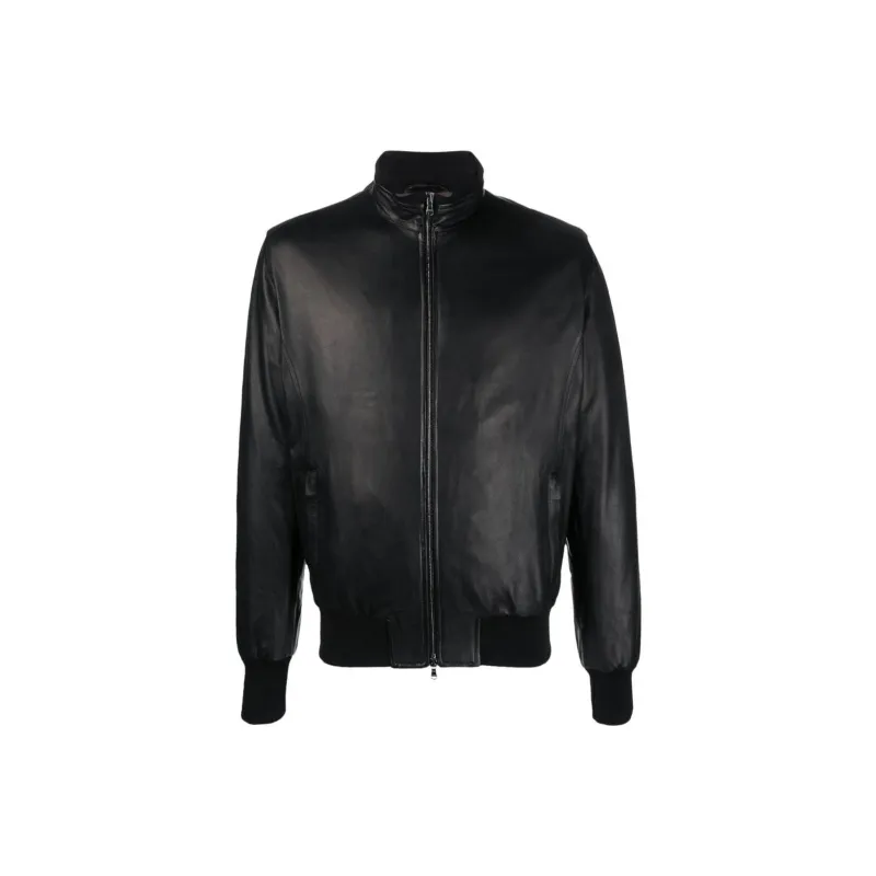BARBA Zip-up Leather Jacket-0