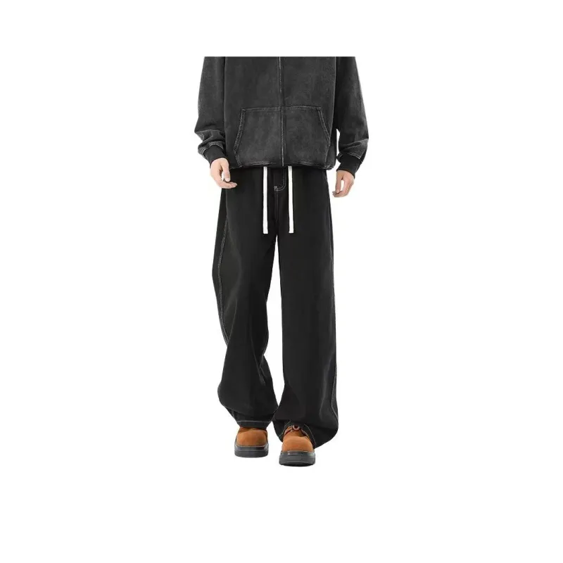 NOME Basic Versatile Casual Loose Fit Straight Fit Pants Unisex-15