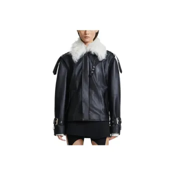 DION LEE Leather Jackets Unisex Black