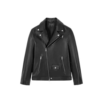 PEACEBIRD MEN Leather Jacket Men's Black