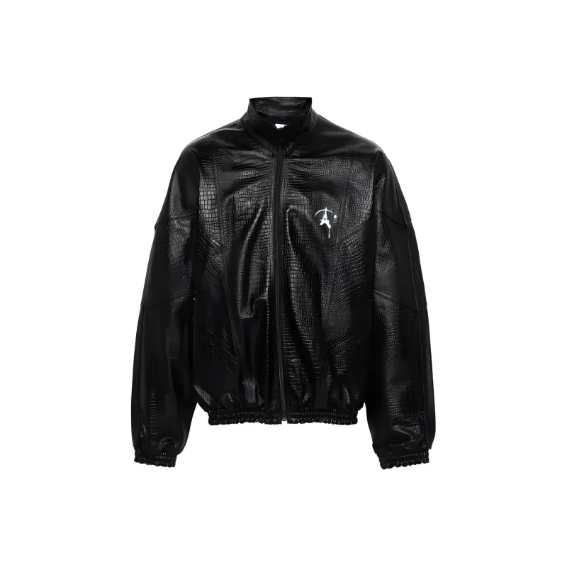 Doublet Logo-print Leather Jacket-0