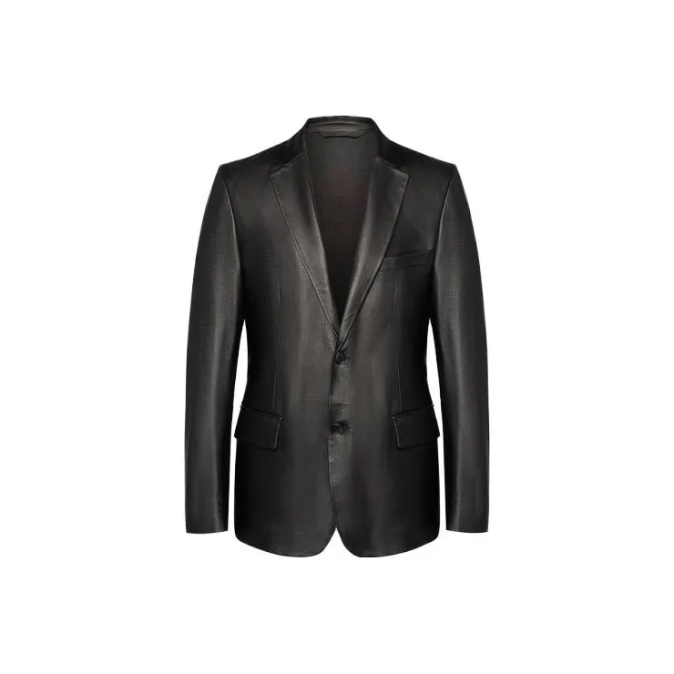 ROBERTA DI CAMERINO Fall And Winter Leather Jacket Men's 1 Pack Black-0
