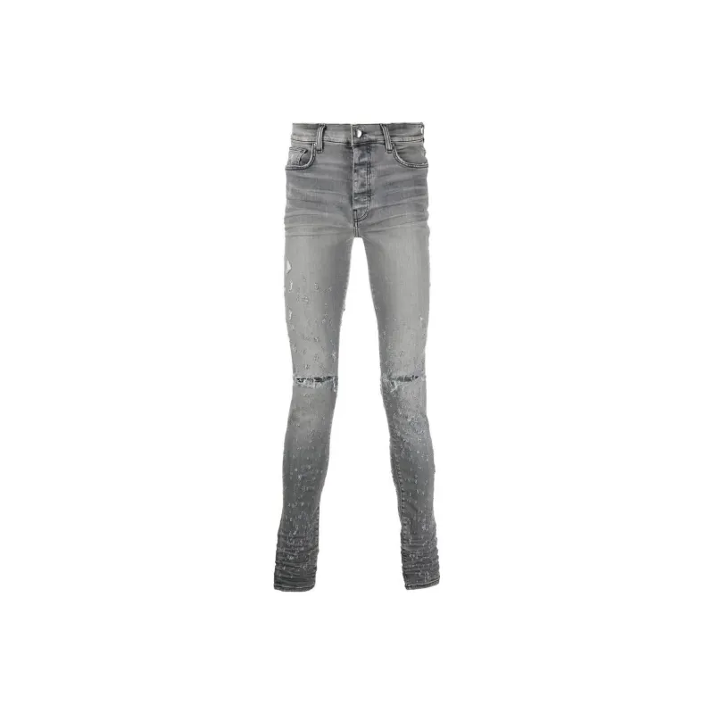 AMIRI Distressed Paint Splatter Fitted Jeans-0