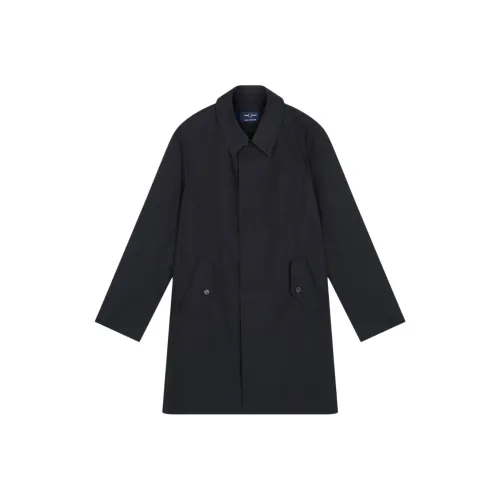 FRED PERRY Concealed Placket Mac Jackets Coats Men's Black