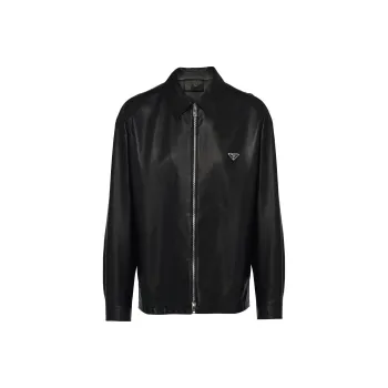 PRADA Leather Jackets Men Black