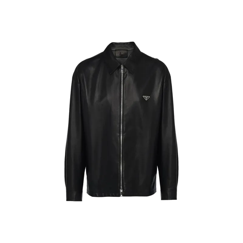 PRADA Leather Jackets Men Black-0