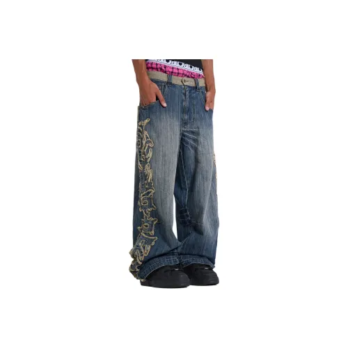 Jaded London Applique Neo Colossus Jeans Jeans Men's Blue