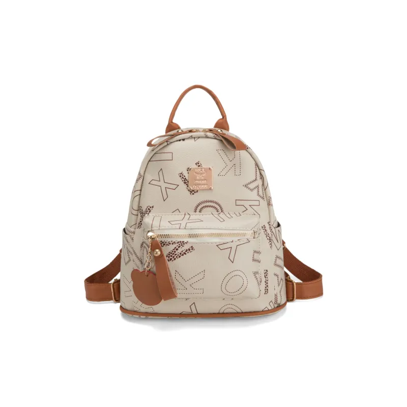 FCTOSSR PU Backpack Women's White/Black/Yellow/Brown-0