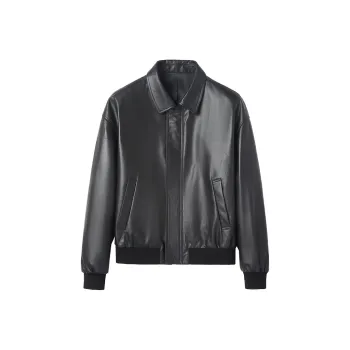 SINBOS Leather Jacket Men's Graphite Black