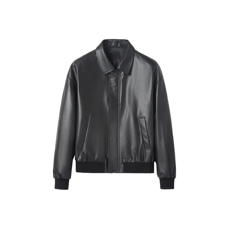 SINBOS Leather Jacket Men's Graphite Black-0