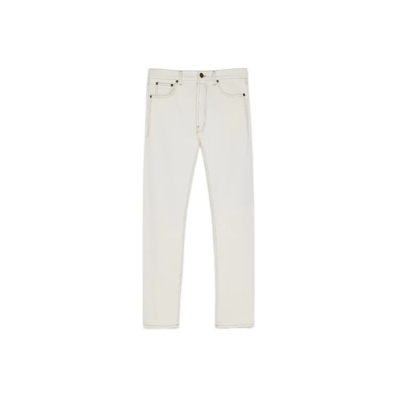SAINT LAURENT FW22 Jeans Men's Ivory-0