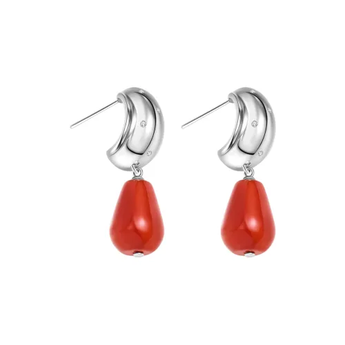 BLINK DAY Natural Agate Stud Earrings Women's