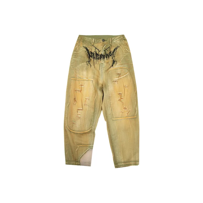FLOAT Straight Jeans Unisex Army Green-0