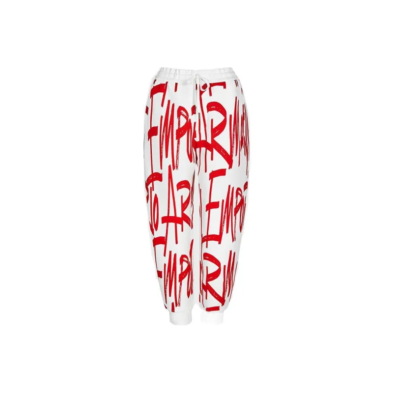EMPORIO ARMANI Knitted Sweatpants Men's Red White-0