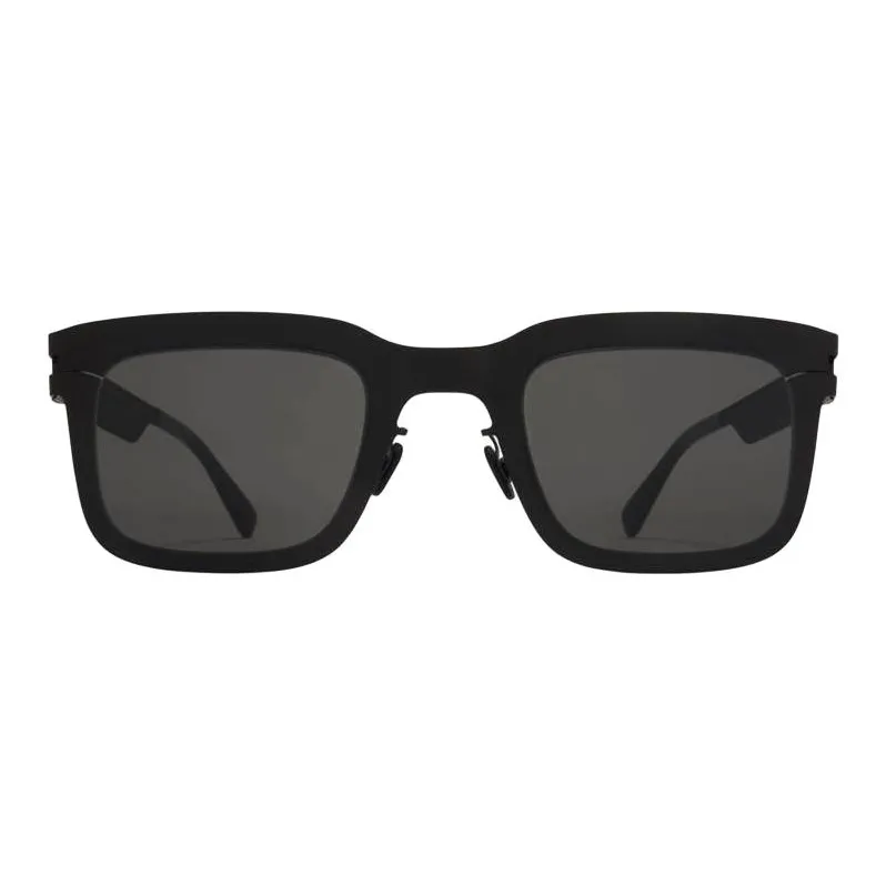 MYKITA Stainless Steel Silicone Round Sunglasses Unisex Black-0