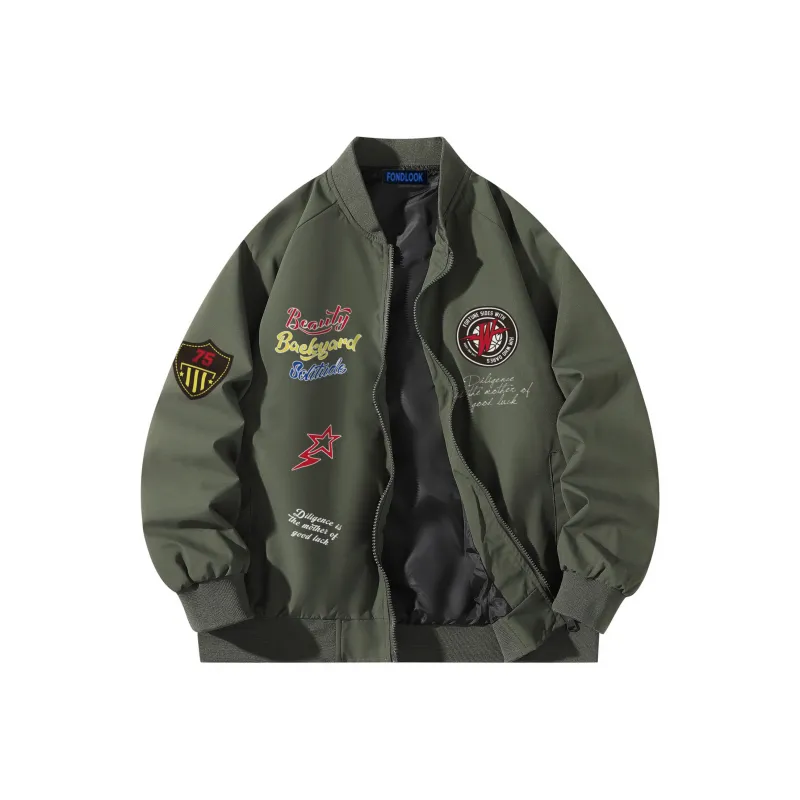 FONDLOOK Jackets Coats Unisex Gray-4